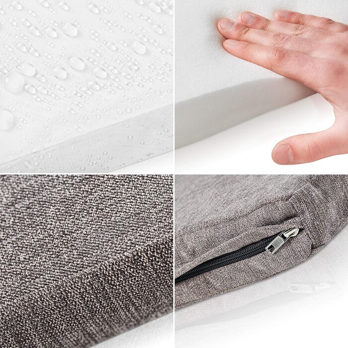 Ортопедична подушка для собак ONVAYA® з memory foam | сіра | розмір S | 62x44x5 см | миється до 95°C