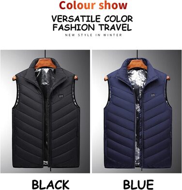 Обогрівальна жилетка для чоловіків та жінок, USB, 9 зон нагріву, жилетка з підігрівом для активного відпочинку, туризму та катання на лижах (без Powerbank), E#schwarz XXL