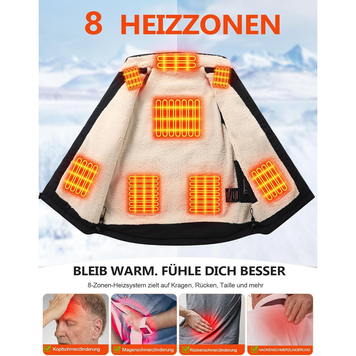 Обогреваемая жилетка для мужчин с PowerBank 20000mAh, 7.4V, флісова підкладка, 3 режими, для повсякденного використання, чорний