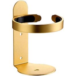 Wall-Mounted Toothbrush Holder No Drilling - Toothbrush Holder, Toothbrush Holder Bracket, Toothbrush Cup Holder, Self-Adhesive, Travel, Aluminum, Bathroom Mounted (Gold, 9.2x7x12.5cm)