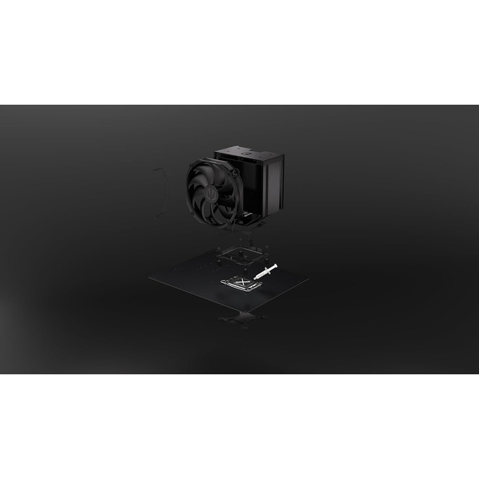 Система охолодження CPU Endorfy Fortis 5 Black з вентиляторами 140 мм та 120 мм, підтримка AM4, AM5, LGA1700, LGA1200, напівпасивний режим