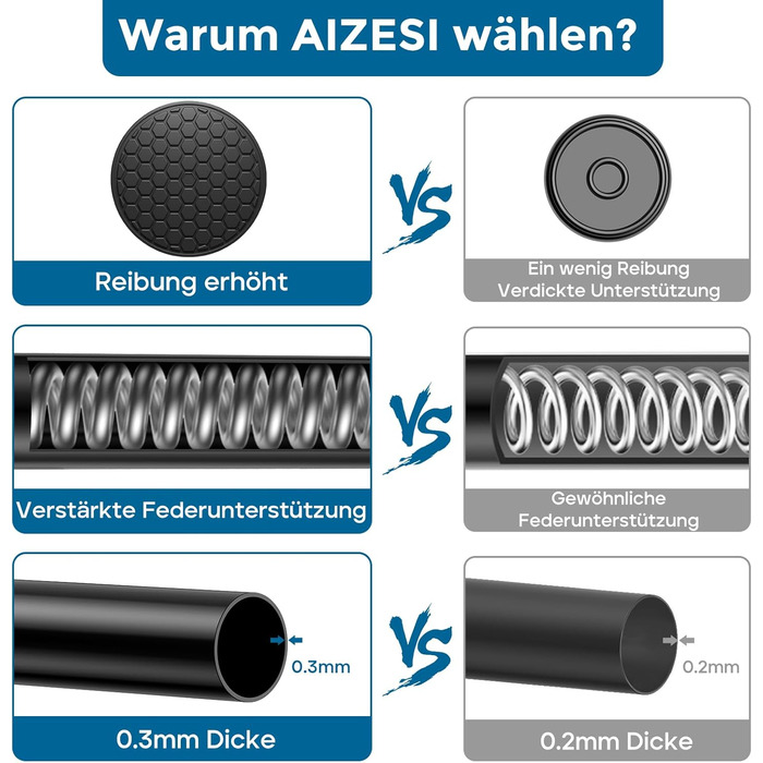 Штанга для штор без свердління AIZESI, 70-120 см, діаметр 22 мм, чорна, телескопічна, регульована