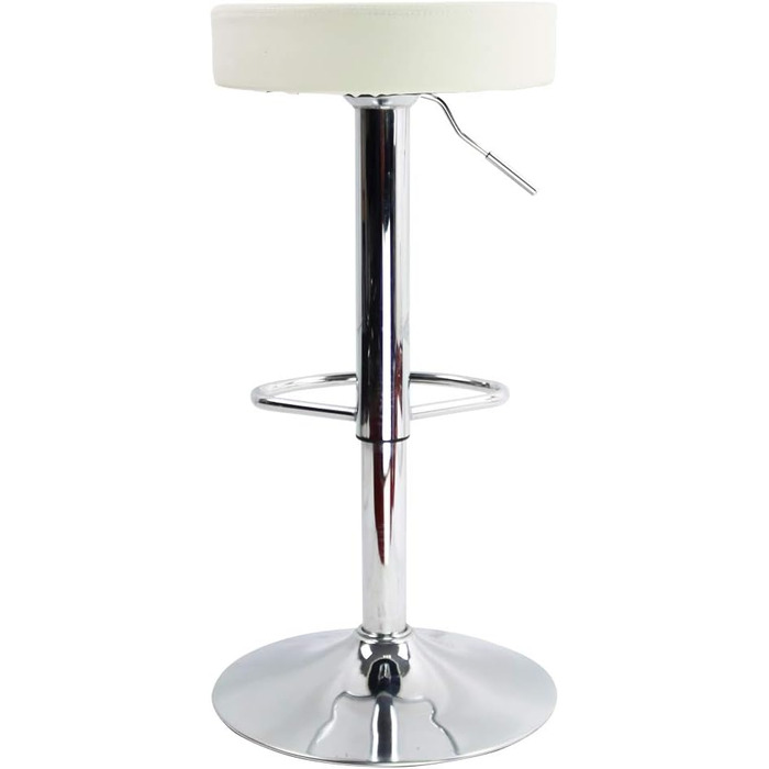 KKTONER Adjustable Height Swivel Bar Stool - SPA, Office & Beauty - PU Leather (White)