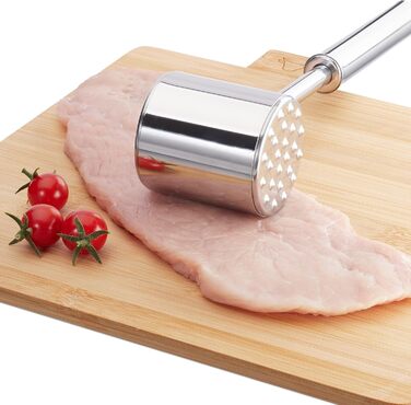 Relaxdays Fleischklopfer: двосторонній молоток для м'яса, 28 см, нержавіюча сталь