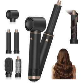 Airstyler 5 в 1: Фен-щітка, плойка, фен для волосся, чорний (1000W)
