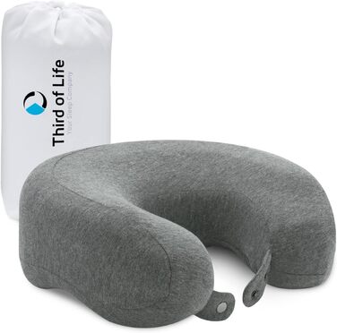 Ортопедична подушка для шиї RONDAR з ергономічної піни Memory Foam для подорожей літаком і авто, з дихаючим чохлом, проти болю в шиї