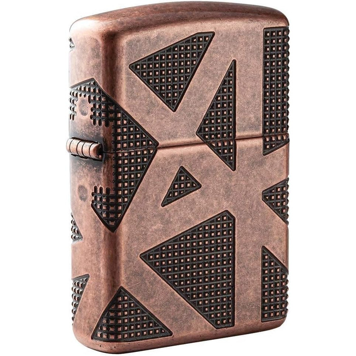 Zippo Armor Lighter, Antique Copper, Geometric Design, 360, One Size