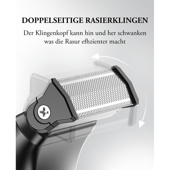 Мультитриммер для тіла чоловічий 2-в-1: тіло, обличчя, інтимна зона. Вологостійкий, USB-C. З насадками.