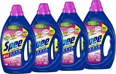 Рідкий пральний засіб Spee Aktiv Gel Color 4+1 для кольорових речей, 990 мл (набір 4 шт), на 200 прань