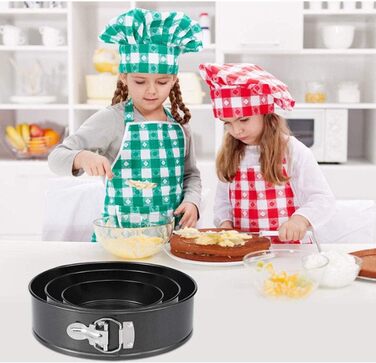 Набір форм для випічки (3 шт.) діаметром 12/18/22 см, круглі, з антипригарним покриттям, для тортів та кішок, чорний колір