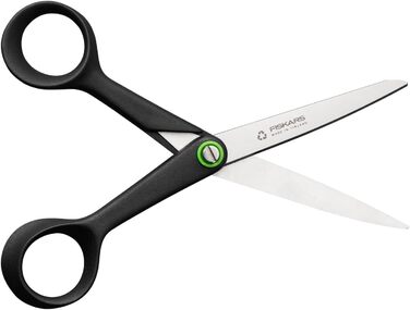 Універсальні ножиці Fiskars ReNew 16,7 см, чорні, з переробленої нержавіючої сталі та пластику, ергономічна ручка, модель 1074543