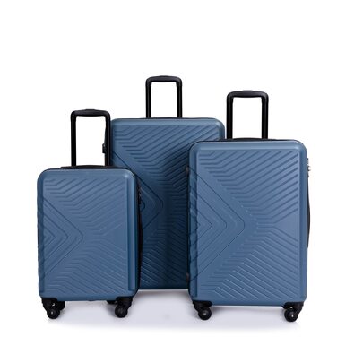 Набір валіз Travelhouse Bali (3 шт.) — легкі дорожні Trolley з ABS-пластику, 4 колеса, TSA-замок, стійкі до подряпин (Синій)