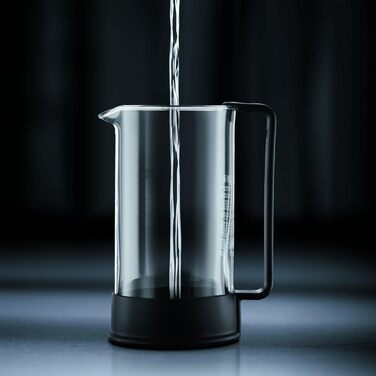Bodum French Press Brazil - Френч-прес 1л / 8 чашок кави - Скляний глечик з нержавіючою сталлю, BPA-free, для миття в посудомийній машині, класичний дизайн, Made in Portugal