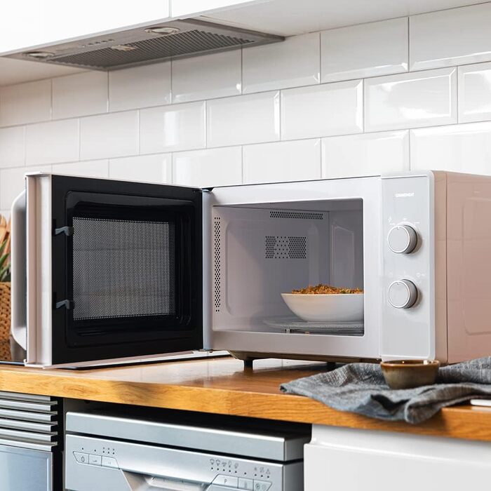 Мікрохвильова піч ProClean 3010, 20 літрів, Ready2Clean покриття, 700 Вт, 6 функцій, таймер 30 хв, режим розморожування, білий колір (20L | GrandHeat)