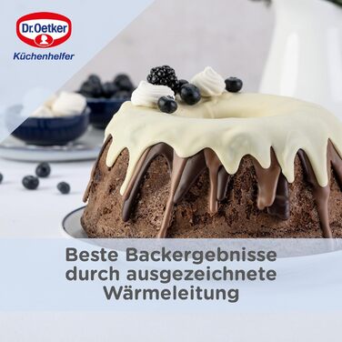 Форма для кексу Gugelhupf Dr. Oetker 22 см, емальована, стійка до подряпин і порізів, темно-синя