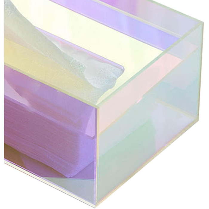 Tissue Box, Tissue Box, Rectangular Acrylic Colorful Tissue Box Holder Serviette Box with Large Opening, Sinkable Cover Tissue Box Tissue Box for Toilet Lid