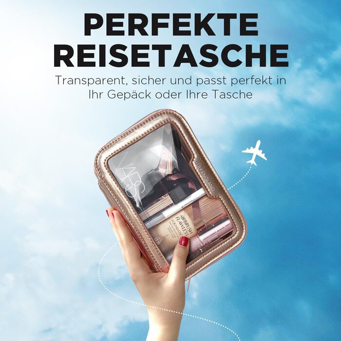 Lily England Косметичка Прозора Водонепроникна - Косметичний мішечок для подорожей та повсякденного використання (Рожеве золото)