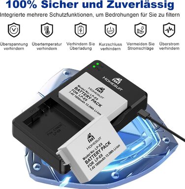 Акумулятор LP-E8 1800mAh та LED зарядний пристрій для Canon EOS Rebel T2i T3i T4i T5i EOS 550D 600D 650D 700D Kiss X4 X5 X6 X6i X7i (2 шт. акумулятори + 1 зарядний пристрій)