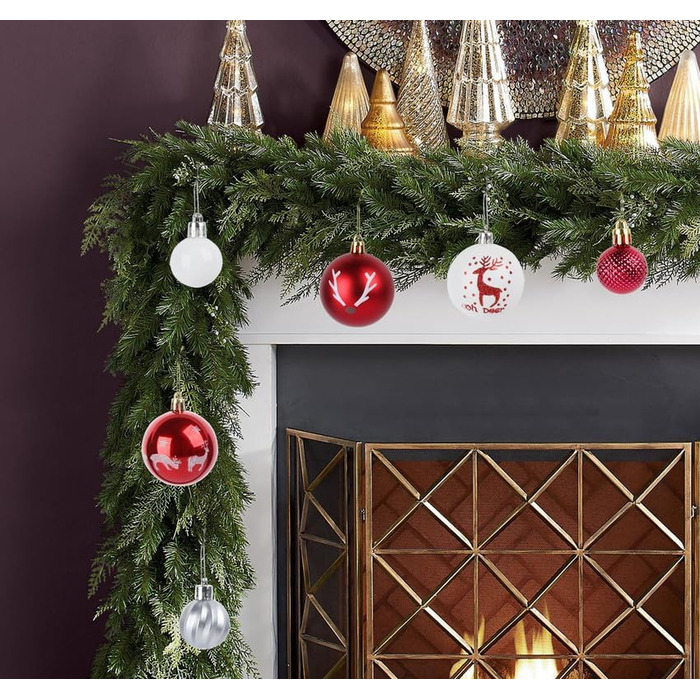 Новорічні кулі Рожево-золоті, 100 шт., діаметром 3, 4 та 6 см, набір прикрас для ялинки, пластикові, для різдвяного декору