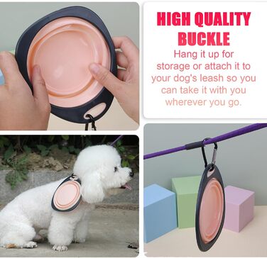 3 складні миски для собак, силіконові дорожні миски для води та їжі, портативні миски для тварин з карабіном