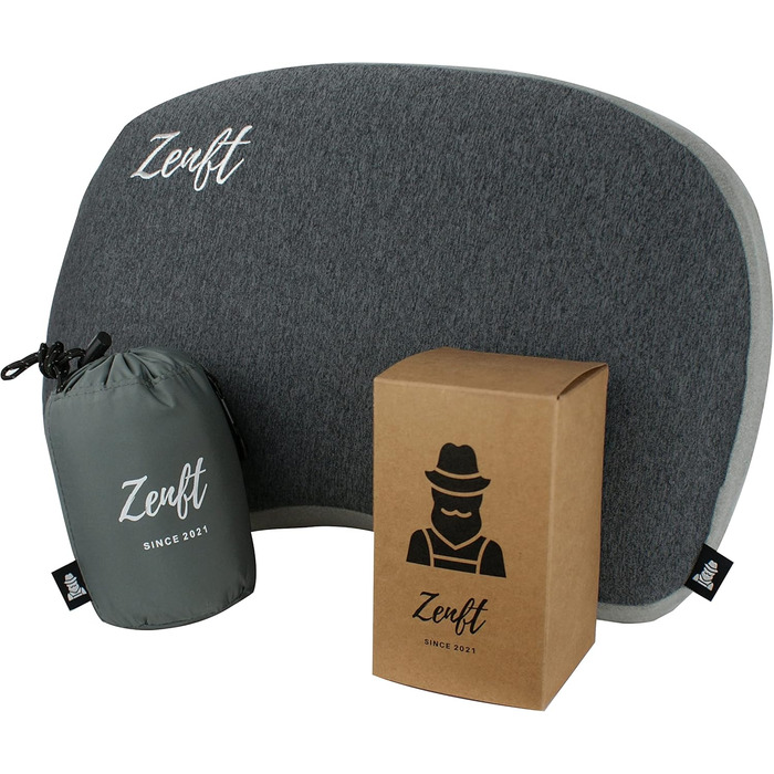 Zenft Travel Pillow – Outdoor Cushion, Travel Pillow, extra soft, Inflatable Head Pillow – Cushion for Camping Equipment, Backpacking, Car, Train, Picnic, Beach – Optimal for Vacation and Travel