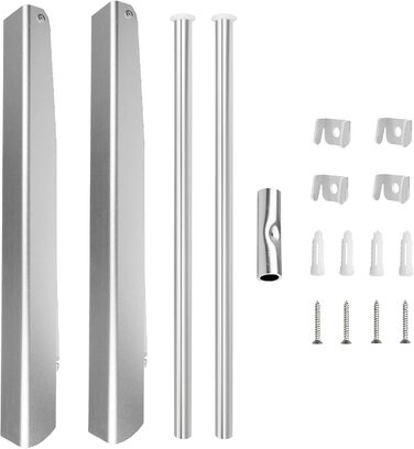 LIVEHITOP Folding Wall Clothes Rack 2 Pack Space-Saving Aluminum Clothes Hooks with Rod and Clothes Hanger Hooks Holder for Bedroom Bathroom Balcony Indoor Outdoor