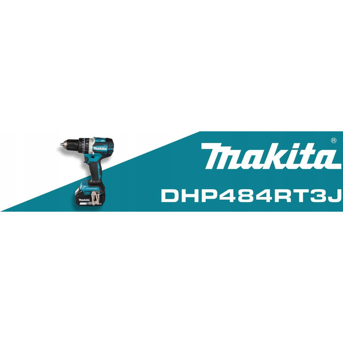 Аккумуляторний ударний шурупокрут Makita DHP484RT3J LXT 18V (3x5Ah, BL, 54Nm, 2 швидкості, кейс)