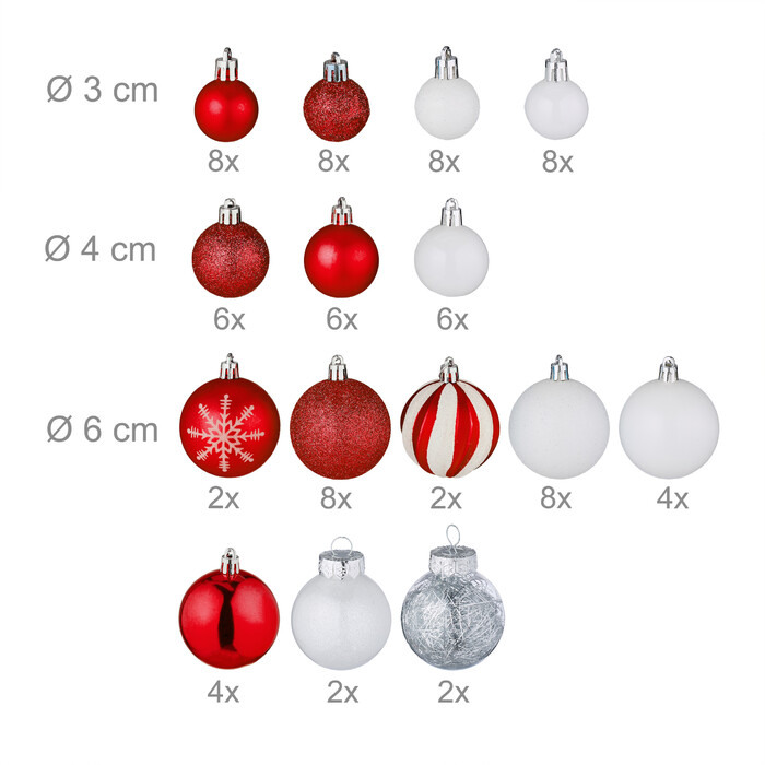Relaxdays Christmas Baubles - Set of 101