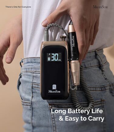 Професійний електричний нейл-дриль MelodySusie для манікюру та педикюру, акумуляторний, бездротовий, чорний