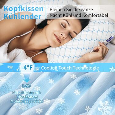 Подушка з піни Memory Foam Blaue Welle 40x80 см: Охолоджуюча ортопедична подушка для сну на боку