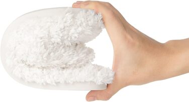 Домашні тапочки Dokela для жінок та чоловіків, зручні, з піною пам'яті, з штучним хутром, легкі, антиковзаючі (46/47 EU, білі)