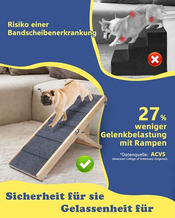 Сходинки для собак на ліжко та диван – м'які, антиковзні, складані, регульовані, портативні, до 16 кг, сірі