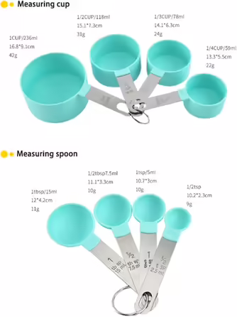 4/10 Piece Measuring Spoons for Kitchen, Cupcake Baking Measuring Cups, PP Baking, Stainless Steel, Plastic Handle, Kitchen Gadget (Color: 10 Piece Green) (10 Piece Green)