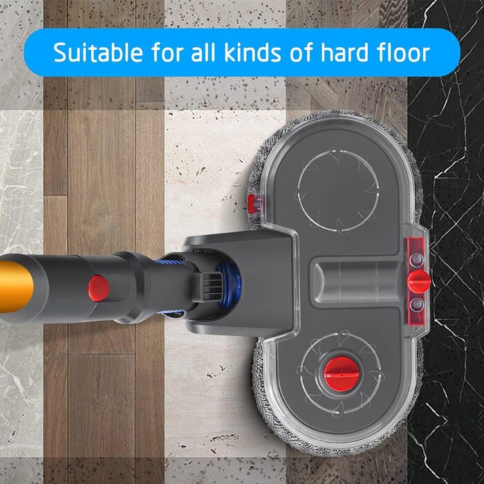 Електричний насадка для миття підлоги DrRobor для Dyson V12 Detect Slim, знімний бак для води та 12 змінних моп-насадок