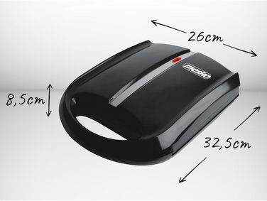 Вафельниця для горіхів Mesko MS3041 Waffeleisen: 24 половинки горіхів, XL, 1600 Вт, антипригарне покриття, чорний