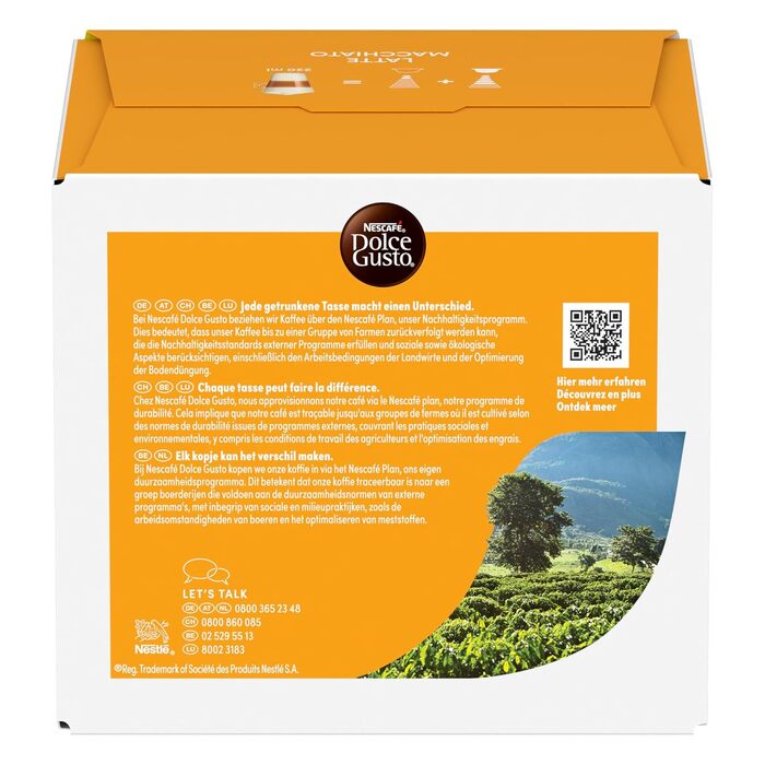 Капсули для кави Nescafé Dolce Gusto Latte Macchiato, середній обсмал, набір 90 порцій (3 упаковки по 15 капсул)