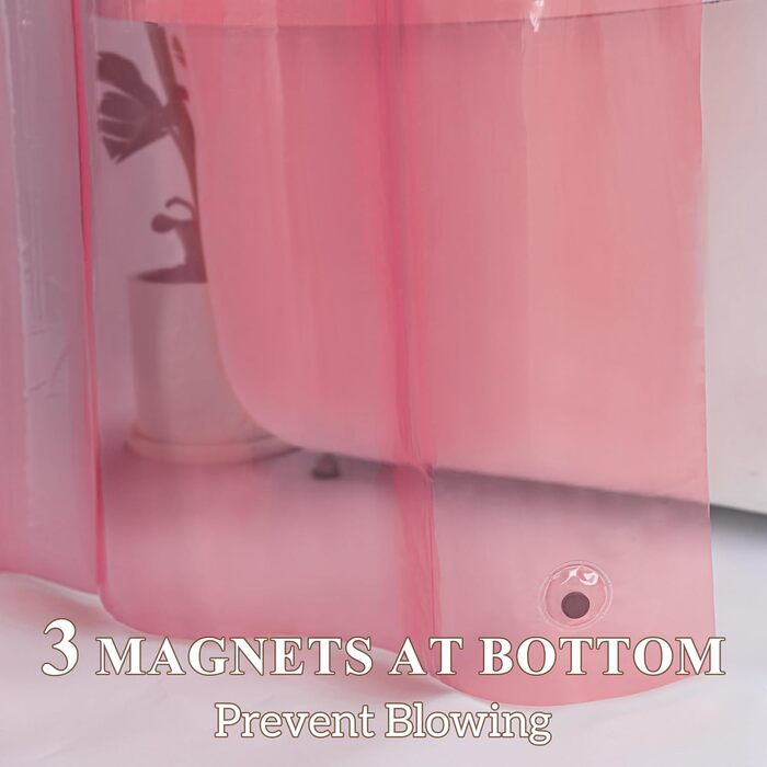 Завіса для душу Barossa Design Eva, 180x188 см, прозора блакитна (з магнітами)