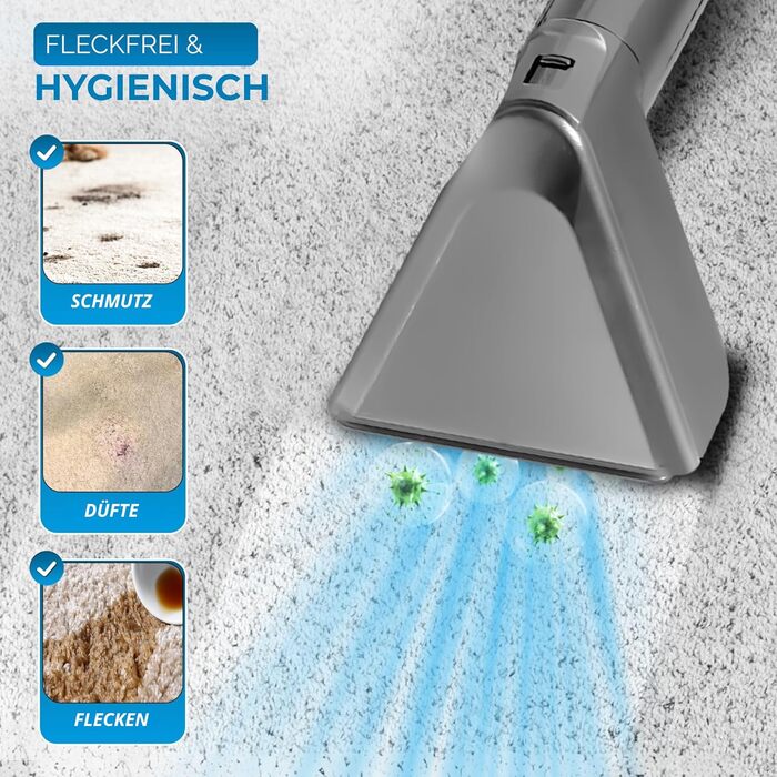 Портативний пилосос для чищення килимів Powell 450W - 13kPA, для килимів, диванів, оббивки, авто