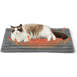 Килимок-грілка для котів та собак BEDSURE - 61x46 см. Теплий лежак для кота, грілка для собаки. Сірий, 76x50x3 см