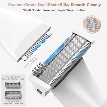 Електричний жіночий інтимо-голений апарат 5-в-1 для обличчя, бікіні-зони, ніг, носа та вух. Бездротовий, для вологого та сухого гоління. Білий.