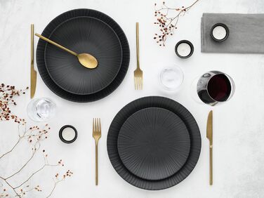 CreaTable Vesuvio Black: 24-частинний набір посуду на 6 осіб, кераміка, для дому та ресторану