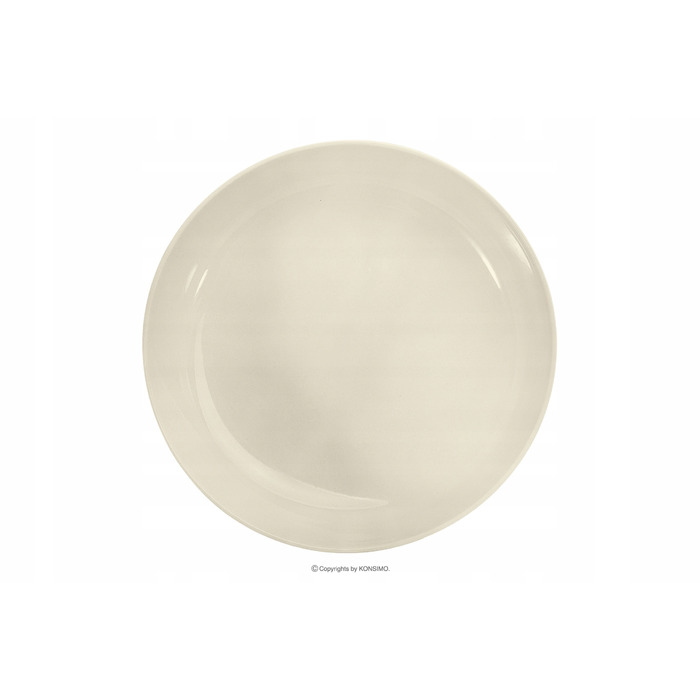 Обідній сервіз Konsimo Victo, бежевий глянцевий, набір на 6 осіб (18 предметів)