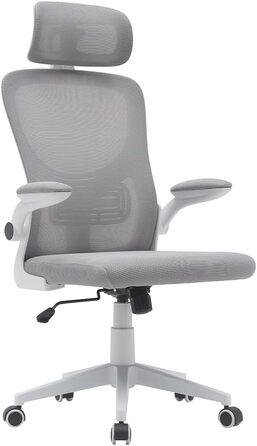 Офісне крісло BAKAJI, сірий, сітка нейлон (56 x 116-126 см)