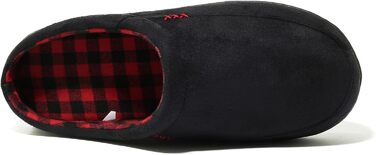 Чоловічі халапи NewDenBer з піною Memory Foam, теплі, зручні, м'які, з плюшевою підкладкою, зимові тапочки з неслизькою гумовою підошвою (41/42 EU, 3 Чорний/Червоний в клітинку)