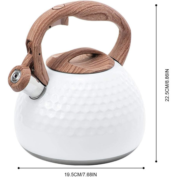 Електричний чайник 2.8л з дерев'яною ручкою, Induktion, Gas, Camping, нержавіюча сталь, зелений, білий, синій, ретро, універсальний