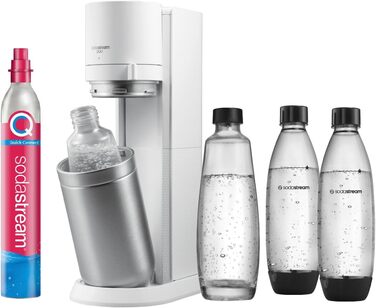 SodaStream Duo: Газова вода вдома. Комплект з CO2 балончиком, 2 скляні та 2 пластикові пляшки, білий, 44 см. Сімейний набір