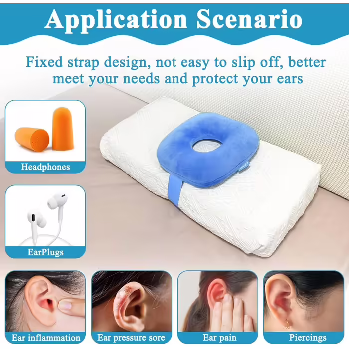 NEPPT Ear Piercing Pillow for Side Sleepers with Hole CNH Donut Protector Pillow Ear Pressure Wounds Pain Relief Medical Ear Protection Care Pillow Pillow