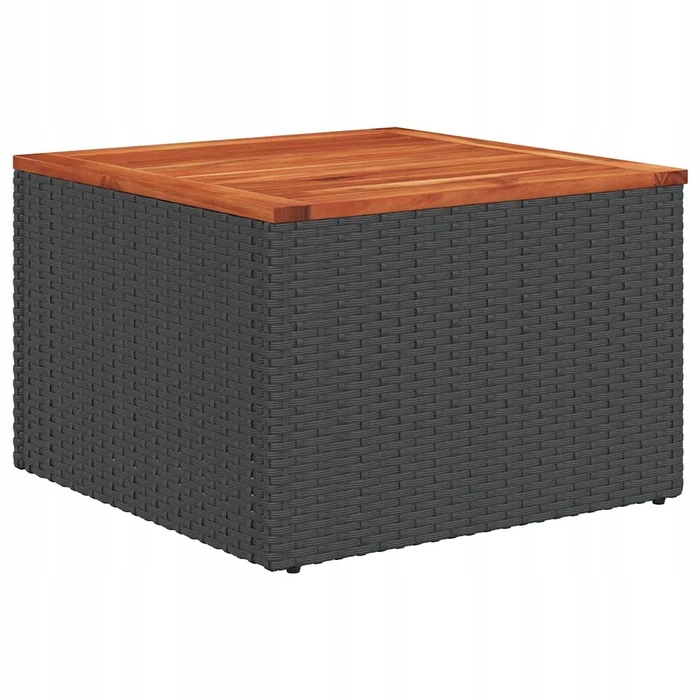 Модульний комплект садових меблів, чорний, 55x55x37 см, поліротанг