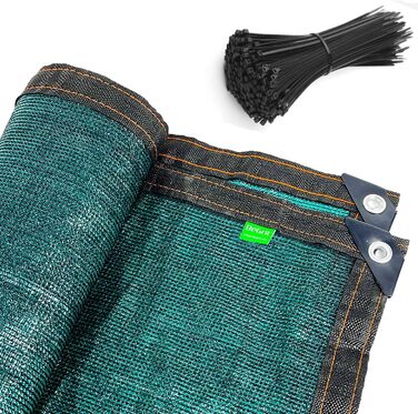 BeGrit Privacy Screen Panel 2m x 5m Fence Screen Weatherproof Garden Fence Windbreak 90% Shade HDPE Sun Protection Tennis Screen Shade Net UV-resistant Tear-resistant with Holes Cable Ties Green
