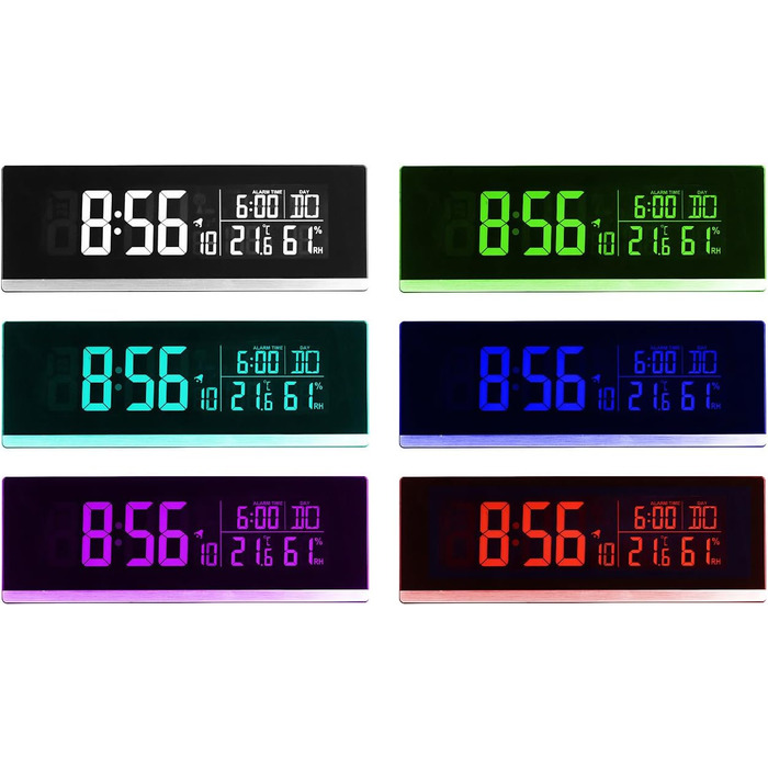 Infactory Table Clock with Thermometer: Table Radio Alarm Clock with Thermometer, Hygrometer, and USB Charging Port, 2A (Table Radio Clock, Digital Table Clock, Apple iPhone Charging Cable)
